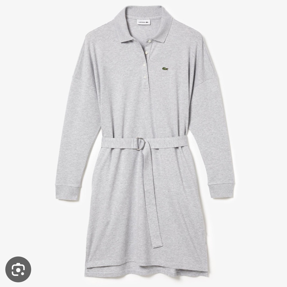 Discontinued! Lacoste Heather Gray Polo Dress with Belt